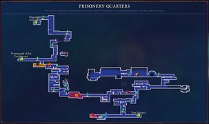 Fully explored map of Prisoner's Quarters showing general generation of the level.