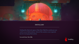 Loading screen for the Derelict Distillery.
