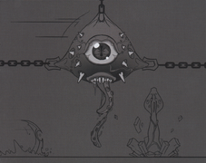 Early concept art with tentacles coming out of her mouth. This was later scrapped.